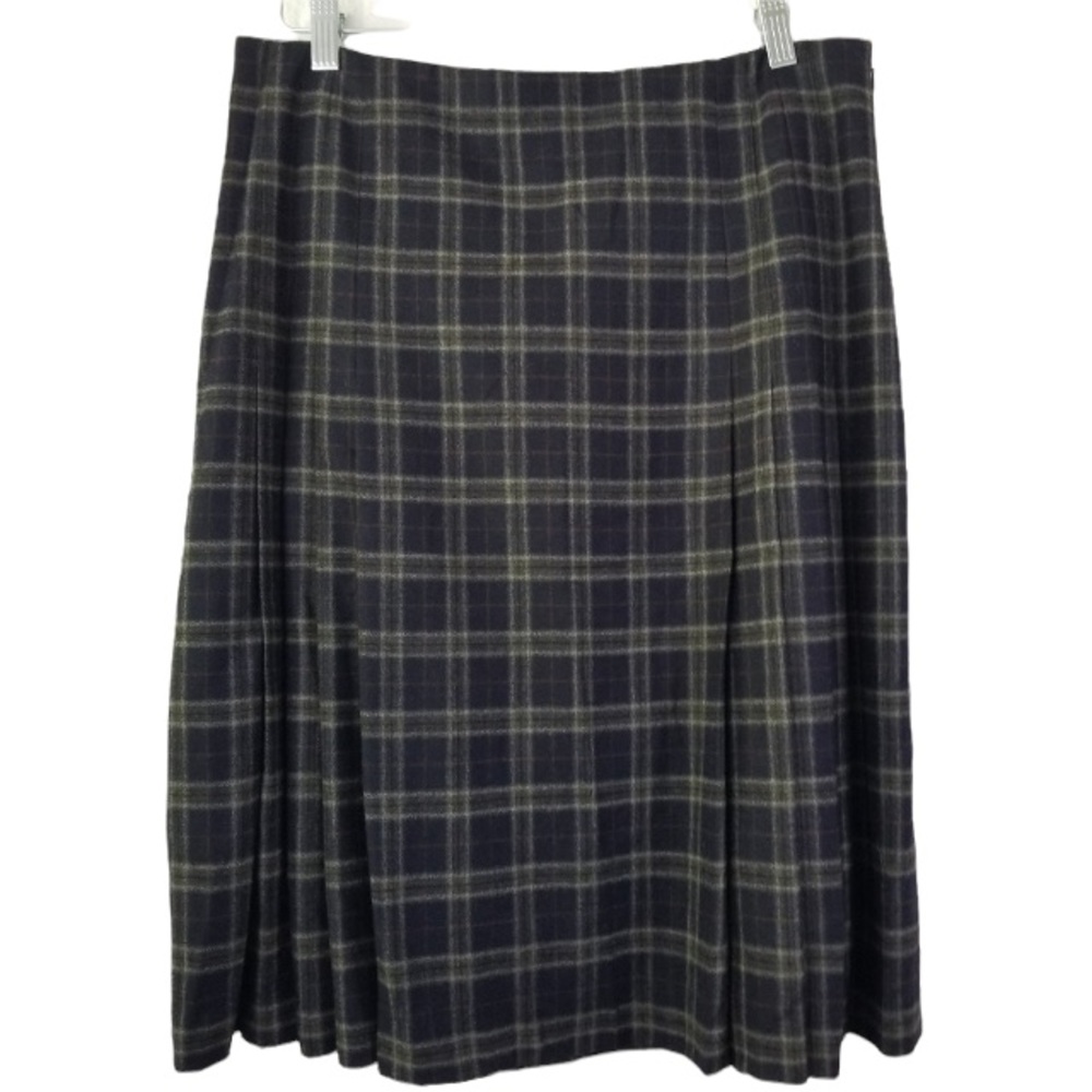 BROOKS BROTHERS WOOL BLEND PLAIDED SKIRT ,SIZE 12